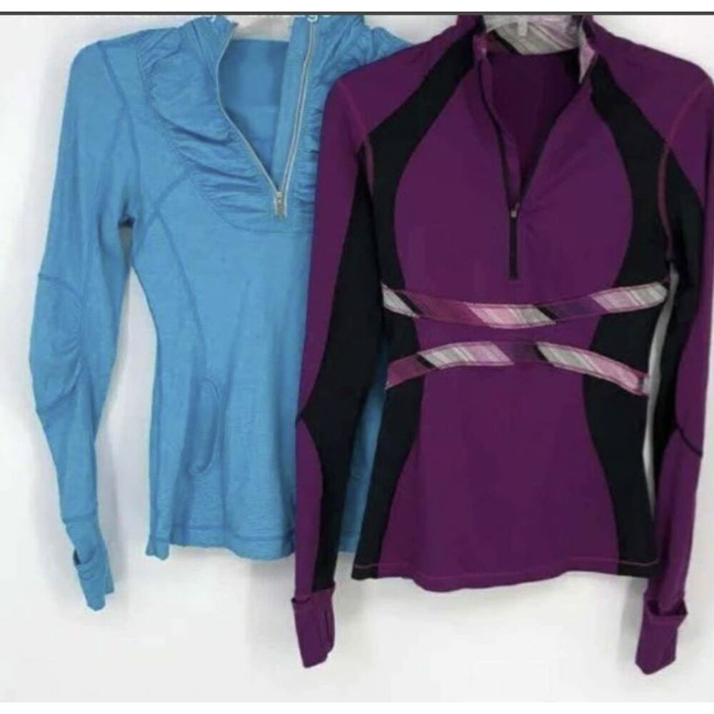 2 Lululemon Athletic Jackets Coats pink blue 4/6